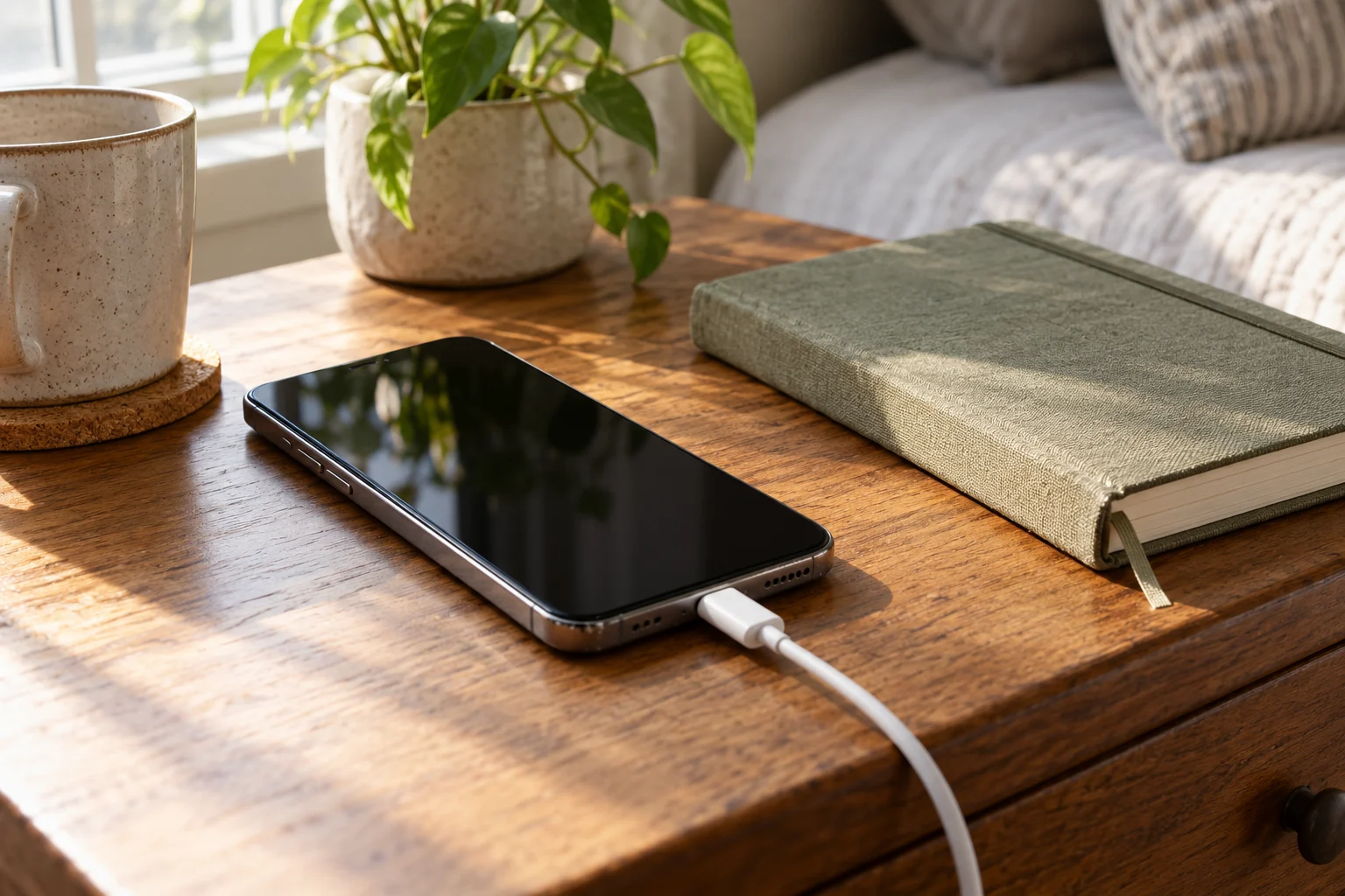 Phone charging setup